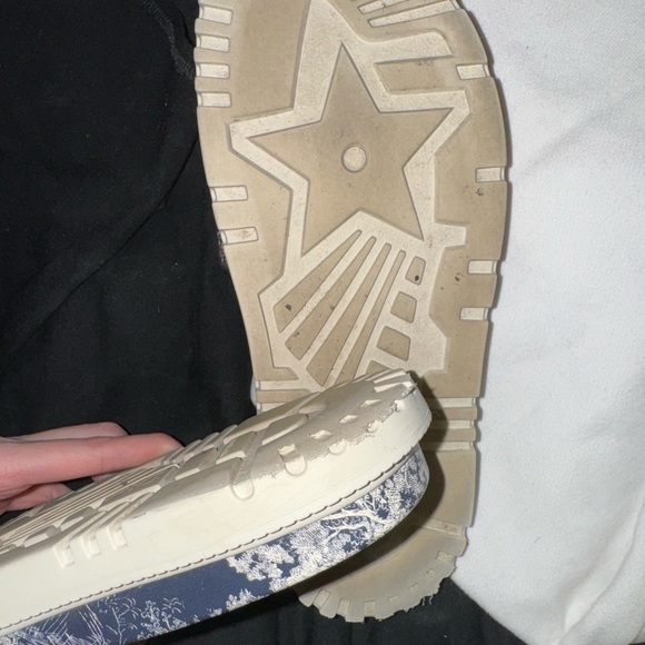 Dior woman DWay Slide 'Toile de Jouy Flowers Embroidered - Deep Blue - Picture 9 of 11